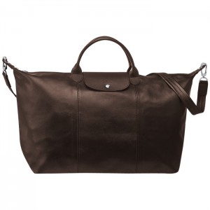 LONGCHAMP LE PLIAGE CUIR TRAVEL BAG MOCHA