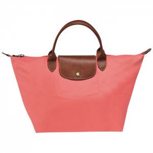LONGCHAMP LE PLIAGE MEDIUM HANDBAG CORAL RED