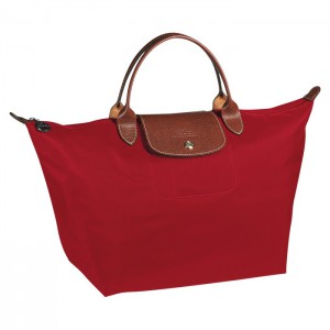 LONGCHAMP LE PLIAGE MEDIUM HANDBAG RED