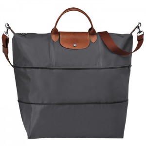 LONGCHAMP LE PLIAGE TRAVEL BAG GUN METAL
