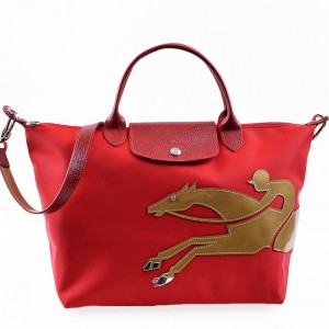 LONGCHAMP LE PLIAGE YEAR OF THE HORSE SATCHEL RED
