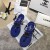 Chanel Women Thong Flat Sandals Blue CHS-138