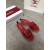 Chanel Women Slide Sandals Red CHS-143