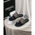 Chanel Women Slide Sandals Black CHS-211