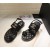 Chanel Women Flat Sandals Black CHS-100