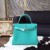 Imitation Hermes Kelly 28cm Togo Calfskin Bag Handstitched Palladium Hardware, Lagon Blue 7V RS10773