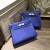 Hermes Kelly 28cm Taurillon Clemence Bag Handstitched Palladium/Gold Hardware, Blue Electric 7T RS14496