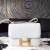 Quality Hermes Constance 23cm Epsom Calfskin Original Leather Handstitched Gold Hardware, White RS08064