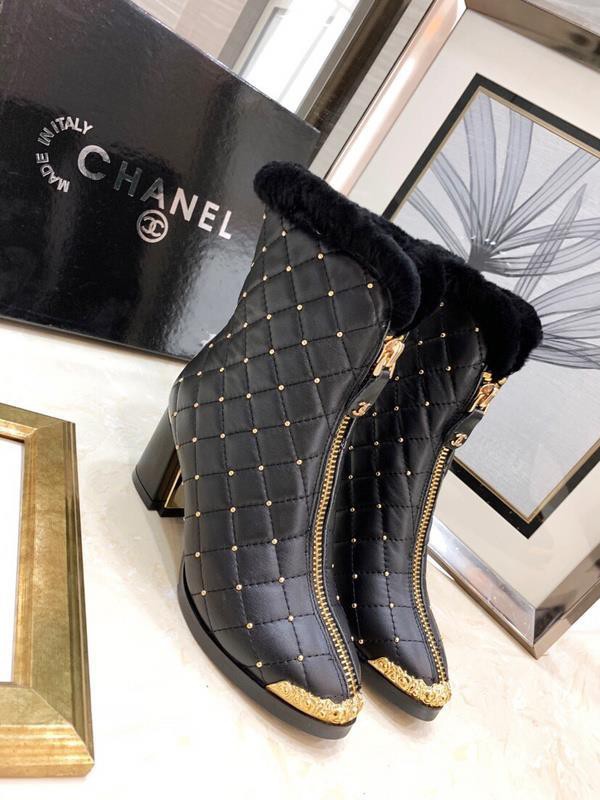 Chanel Women Ankle Boots Black CHS-235