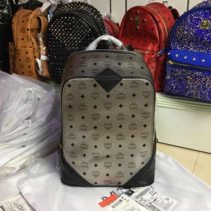 2018 New MCM Man Backpack 2118 Black Gray 30*41*18cm