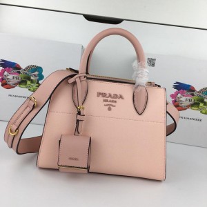 2018 New Prada Handbags 9852 Light Pink 28*22*12cm