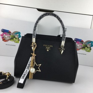 2018 New Prada Handbags 9853 Black 30*25*14cm