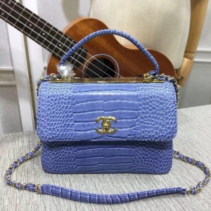 Chanel Top Handle Flap Bags CH027C-Blue